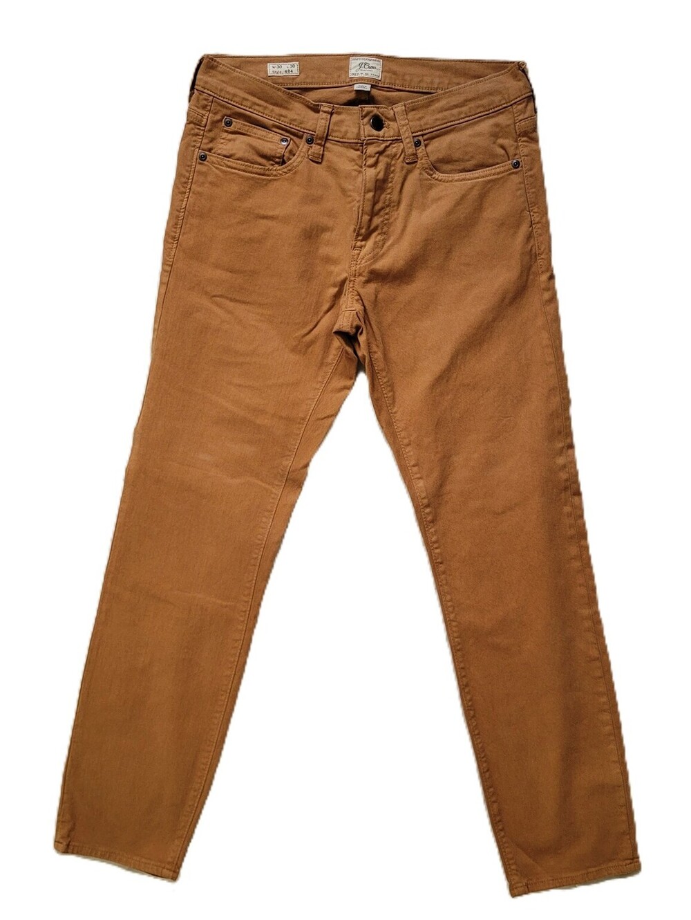 J.Crew 484 Stretch Pants Men's 30x30 Slim Tapered Brown Rust Jeans